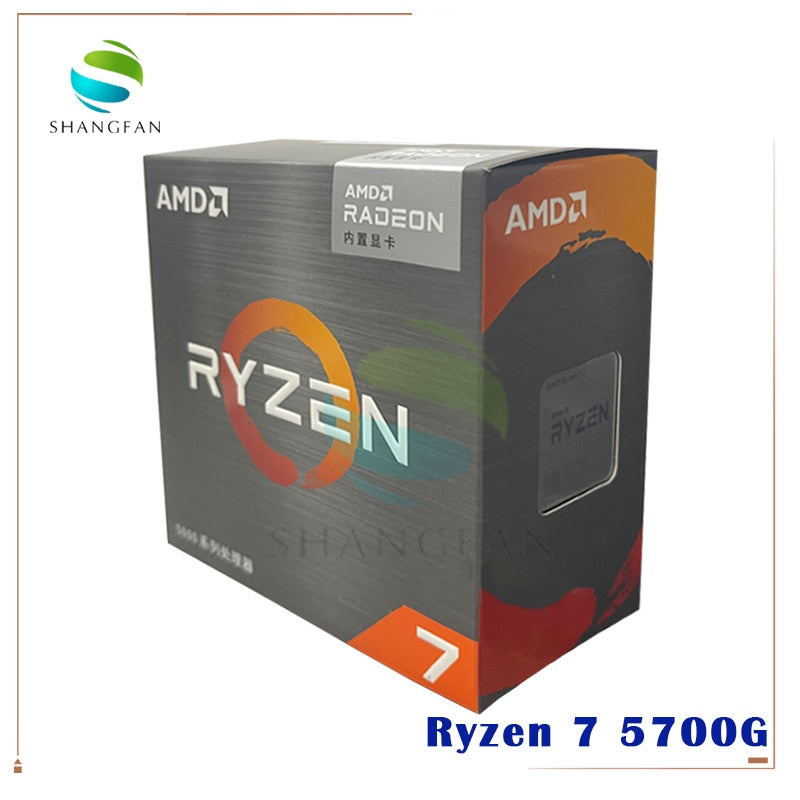 AMD Ryzen 7 5700G R7 5700G 3.8GHz Eight-Core 16-Thread 65W CPU Processor L3=16M 100-000000263 Socket AM4 New and have fan