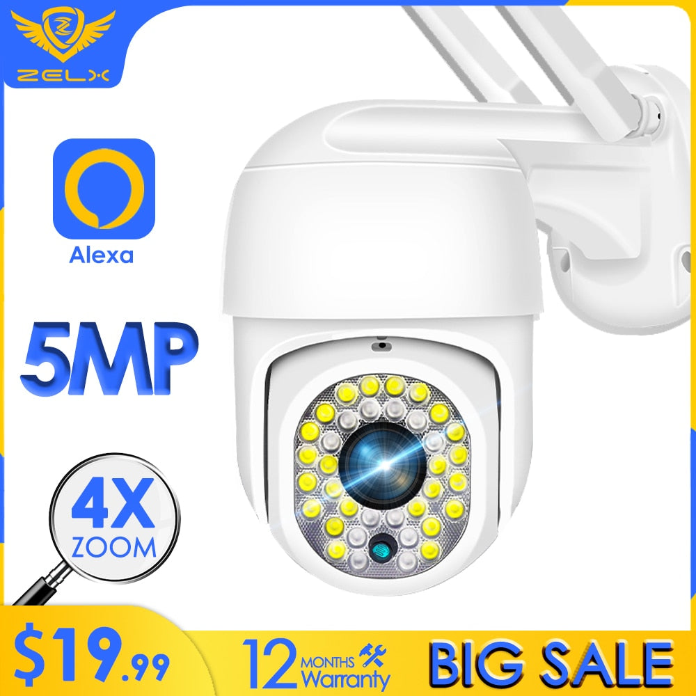 5MP IP Camera WiFi 3MP Video Surveillance Security Camera Outdoor CCTV Wireless 1080P 4X Digital Zoom Motion Detection Alexa P2P