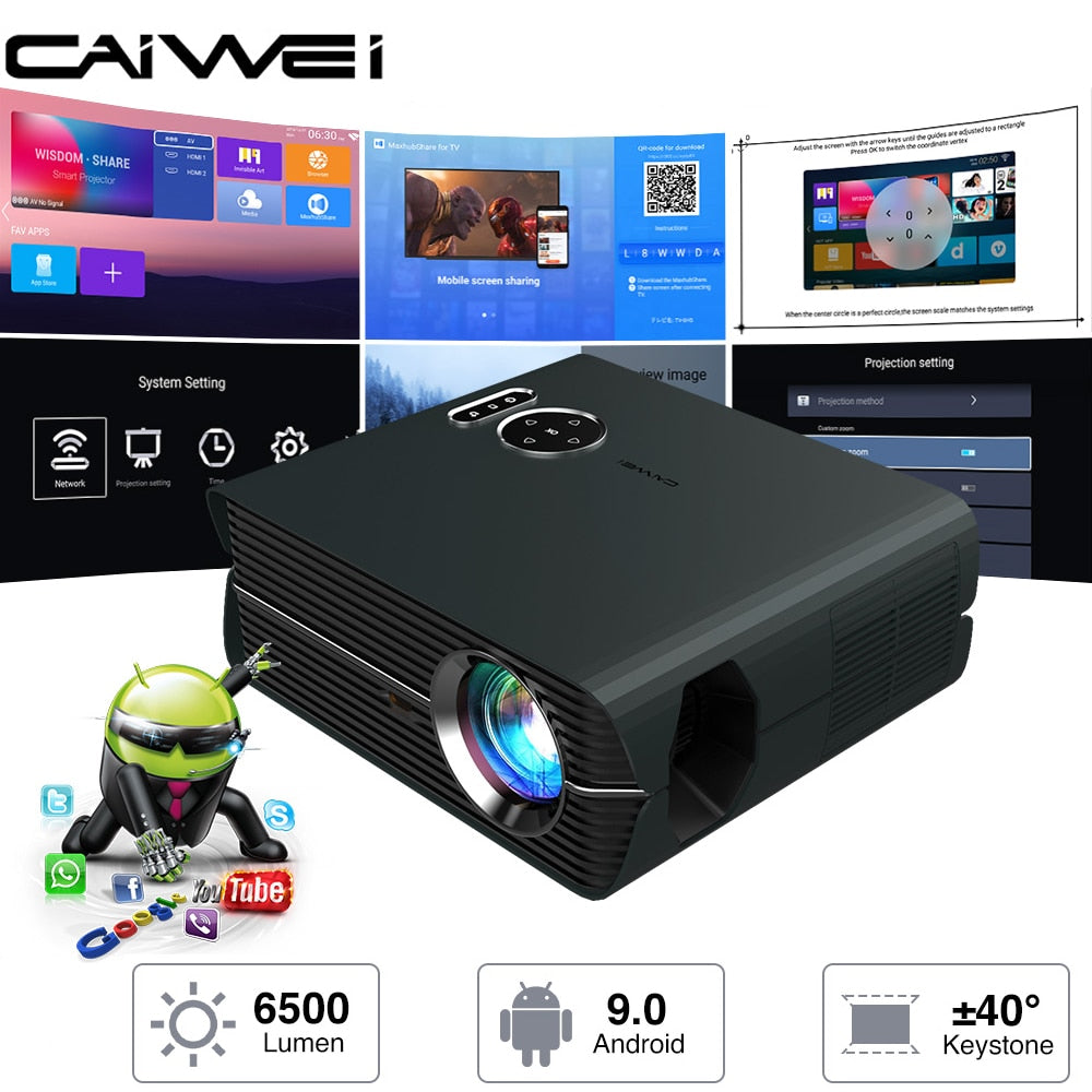 Home Projector Video Led Beamer Full Hd 1080P Resolution 8000:1 Contrast Ratio Home Cinema Movie Projector For Smartphone