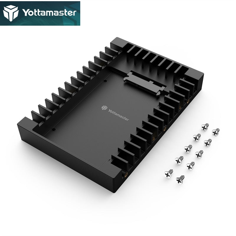 Yottamaster 2.5 to 3.5 inch Hard Drive Caddy Support SATA2 / SATA3 HDDs & SSDs 7-15 mm Hard Drive Bracket hard disk storage bay