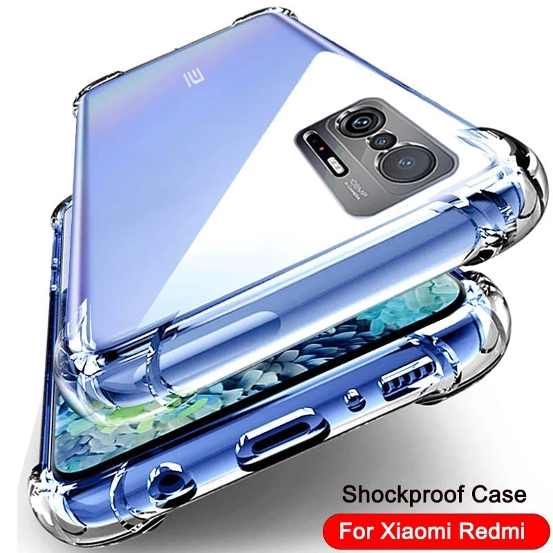 Shockproof Transparent Case For Xiaomi Mi Note 10 Lite 11T Pro Ultra 9 SE For Redmi Note 8 9 10 Pro 10S 9S 9A Soft Back Cover