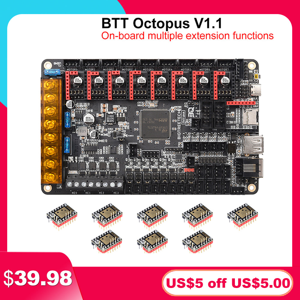 BIGTREETECH Octopus V1.1 BTT Motherboard 3D Printer Parts vs Spider V2.2 TMC5160 TMC2209 Ender 3 V2 Pro For Voron 2.4 Kits
