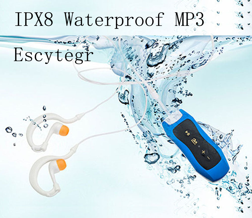 4GB/8G Waterproof IPX8 MP3 Player Underwater Sports Clip MP3 With FM Swimming Diving Earphone