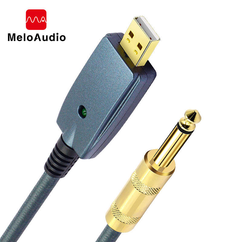 USB to Guitar Cable Interface Male to 6.35mm Jack Electric Guitar Accessories