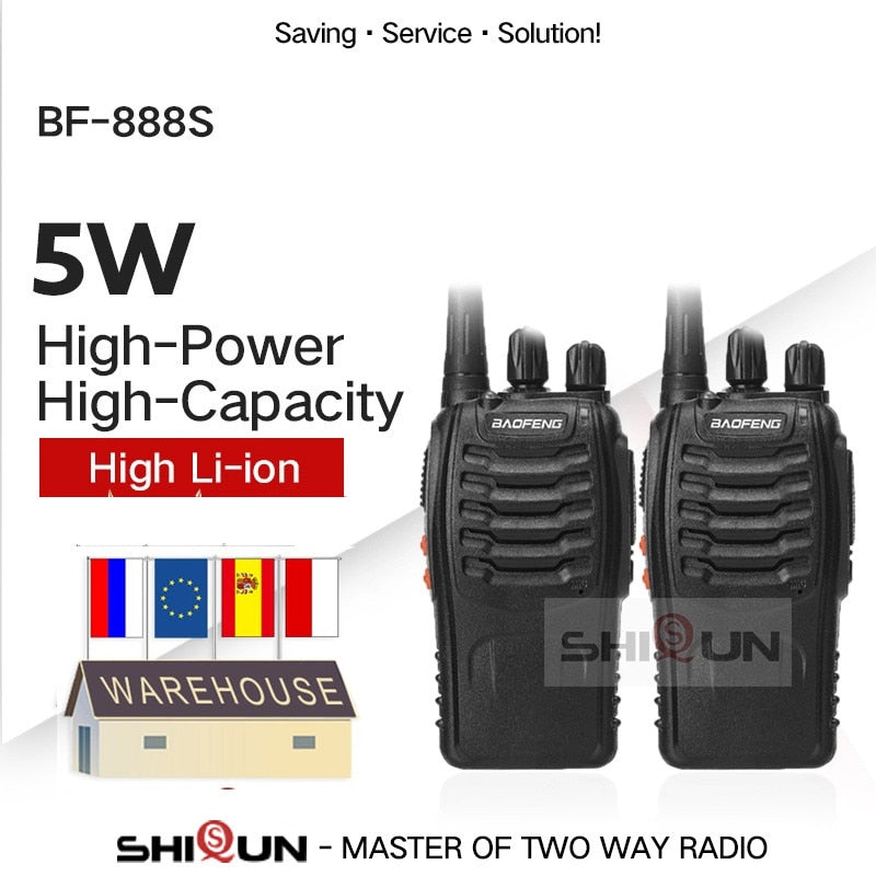 1PC or 2PCS Baofeng BF-888S Walkie Talkie 888s UHF 5W 400-470MHz BF888s BF 888S H777 Cheap Two Way Radio with USB Charger H-777
