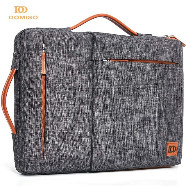 DOMISO Multi-use Strap Laptop Sleeve Bag With Handle For 10&quot; 13&quot; 14&quot; 15.6&quot; 17&quot; Inch Laptop Shockproof Computer Notebook Bag,Grey