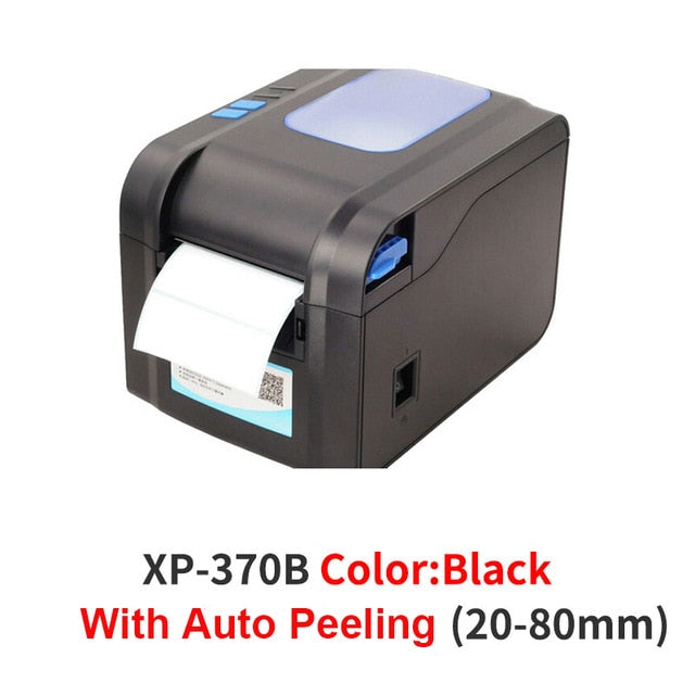 Xprinter Label Barcode Printer Thermal Receipt Label Printer Bar Code QR Code Sticker Machine 20mm-80mm Auto Stripping 370B