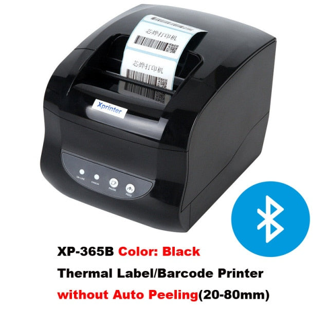 Xprinter Label Barcode Printer Thermal Receipt Label Printer Bar Code QR Code Sticker Machine 20mm-80mm Auto Stripping 370B