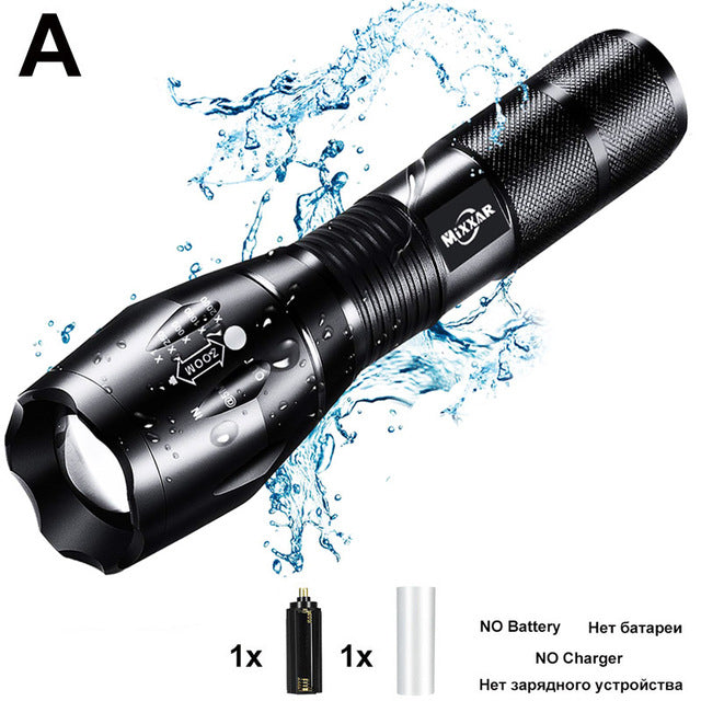 LED Handheld Tactical Flashlight Zoom Torch Light