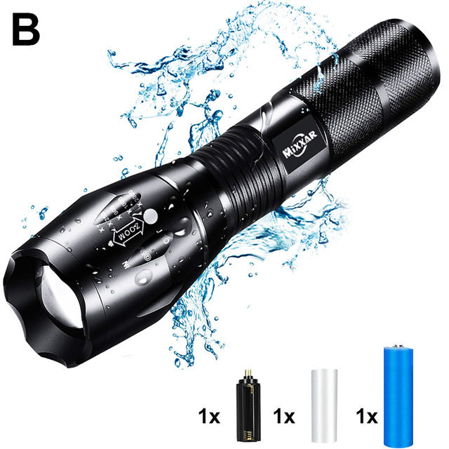 LED Handheld Tactical Flashlight Zoom Torch Light