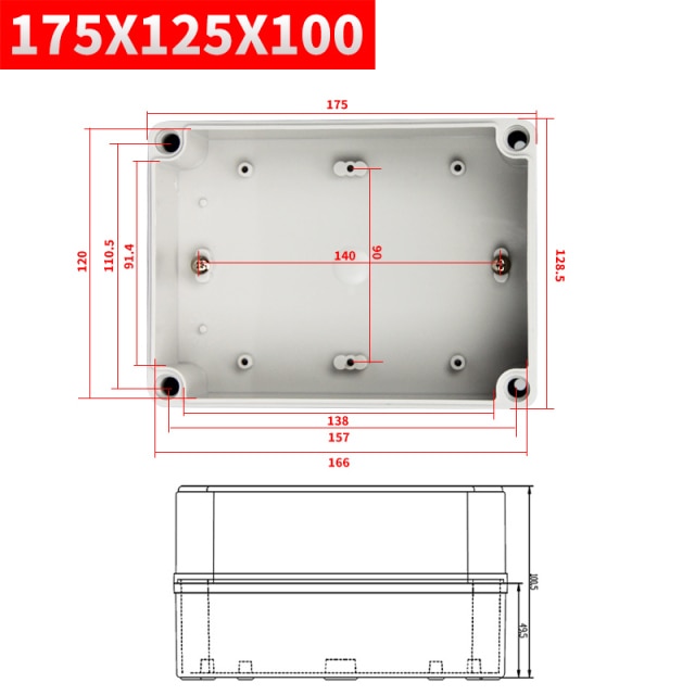 Waterproof Plastic Enclosure Box Electronic ip67 Project Instrument Case Electrical Project Box ABS Outdoor Junction Box Housing