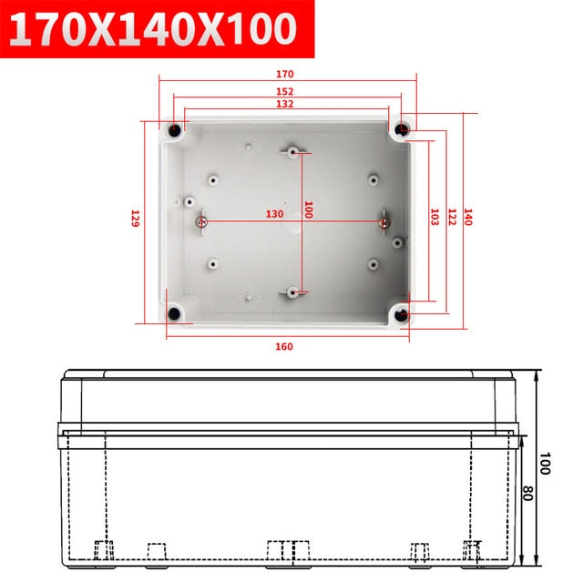 Waterproof Plastic Enclosure Box Electronic ip67 Project Instrument Case Electrical Project Box ABS Outdoor Junction Box Housing