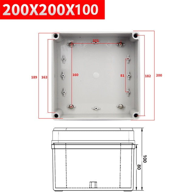 Waterproof Plastic Enclosure Box Electronic ip67 Project Instrument Case Electrical Project Box ABS Outdoor Junction Box Housing