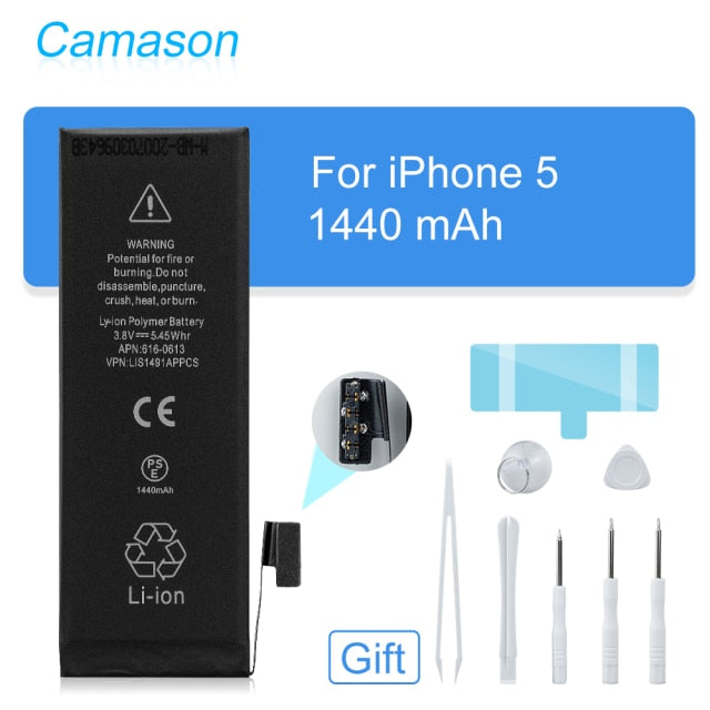 Camason Lithium Battery For iPhone 5 SE 6 6s 5s 7 8 Plus X XR XS Max High Capacity Replacement Batteries for iphone6