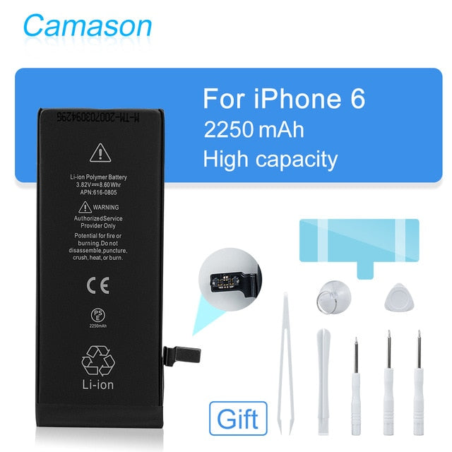 Camason Lithium Battery For iPhone 5 SE 6 6s 5s 7 8 Plus X XR XS Max High Capacity Replacement Batteries for iphone6