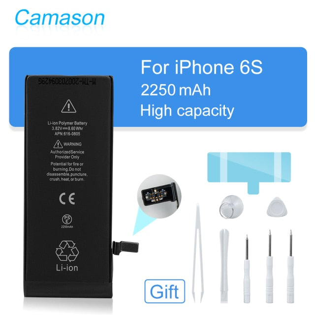 Camason Lithium Battery For iPhone 5 SE 6 6s 5s 7 8 Plus X XR XS Max High Capacity Replacement Batteries for iphone6