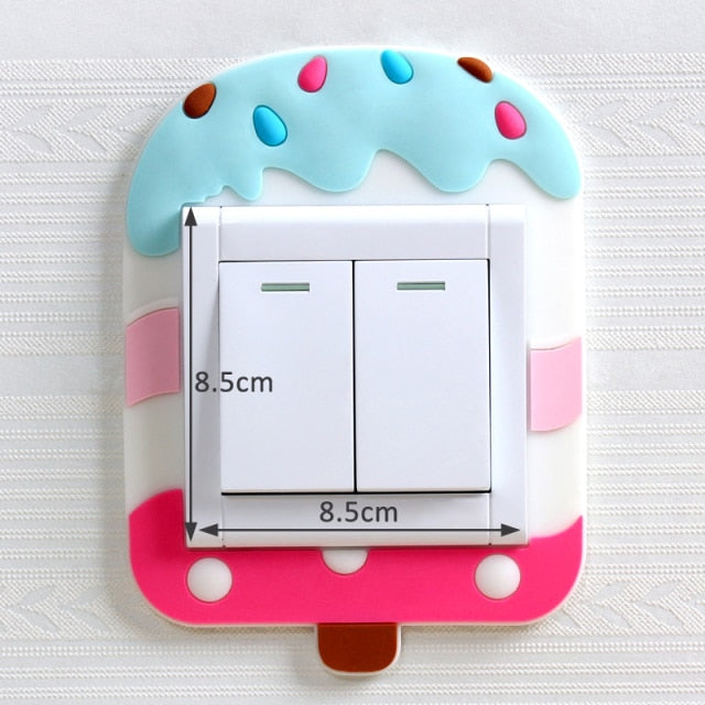 Cartoon Animal Unicorn Flamingo Switch cover Room Decor 3D Silicone On-off Switch Sticker Luminous Switch Outlet Wall Sticker