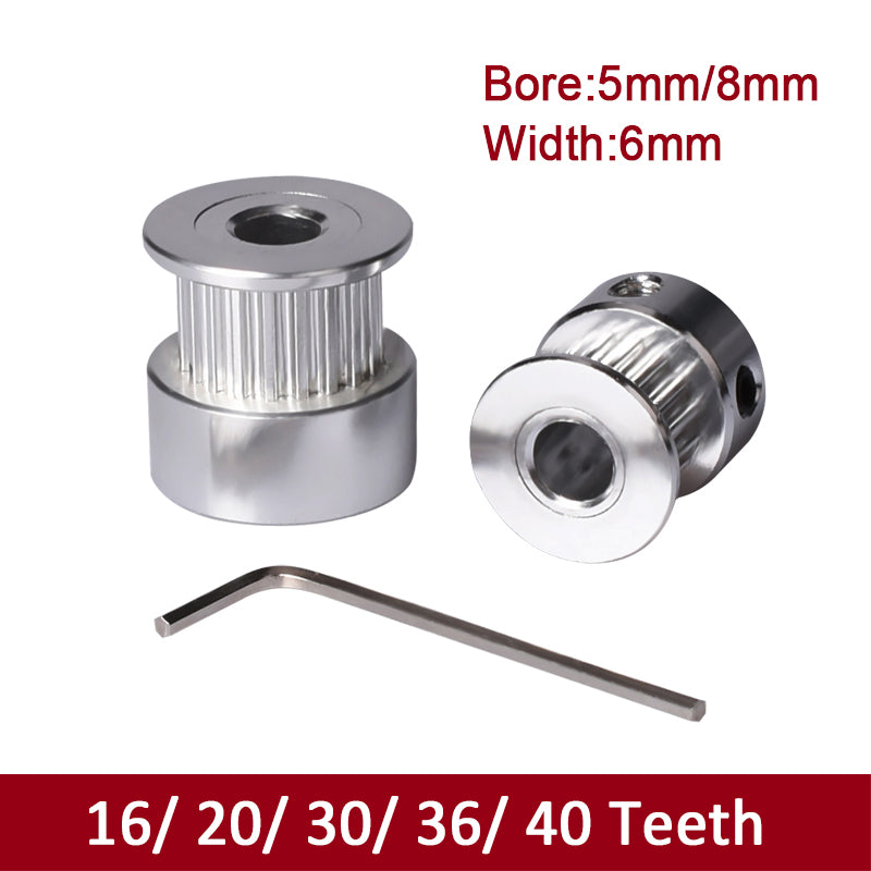 3D Printer Parts GT2 Timing Pulley 20 teeth Bore 5mm Alumium fit for GT2 Timing belt Width 6mm RepRap 3D Printer