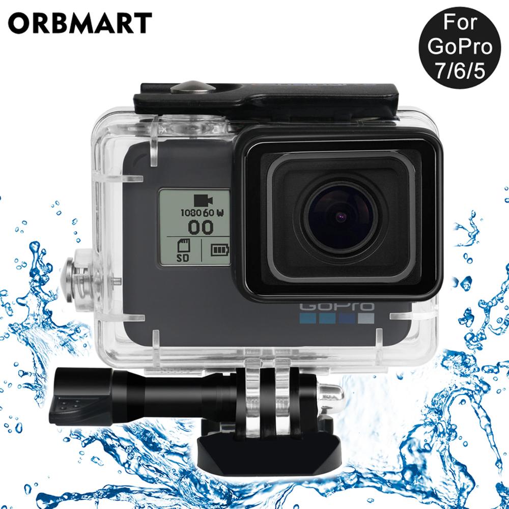 45M Waterproof Housing Case for GoPro Hero 5 6 7 Black Diving Protective Underwater Dive Cover for Go Pro Filter Bag Accessories