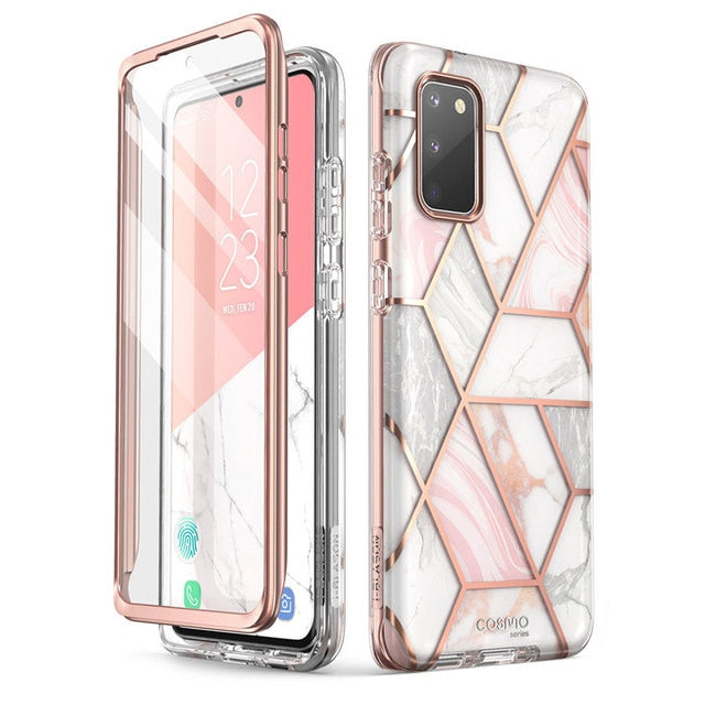 For Samsung Galaxy S20 FE Case (2020) I-BLASON Cosmo Full-Body Glitter Marble Bumper Cover WITH Built-in Screen Protector