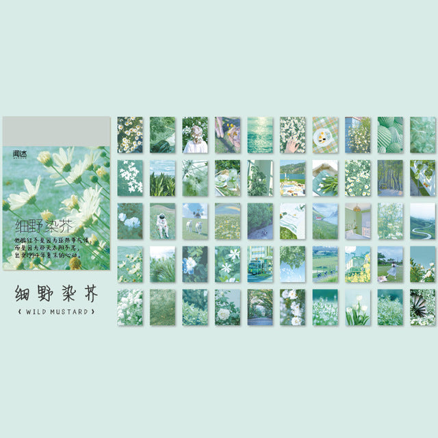 Yoofun 50 Sheets Natural Scenery&amp;Art Paintings Stationery Stickers Book Aesthetic Landscape Cute Bullet Journaling Decor Sticker