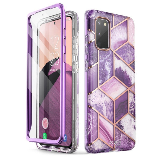 For Samsung Galaxy S20 FE Case (2020) I-BLASON Cosmo Full-Body Glitter Marble Bumper Cover WITH Built-in Screen Protector