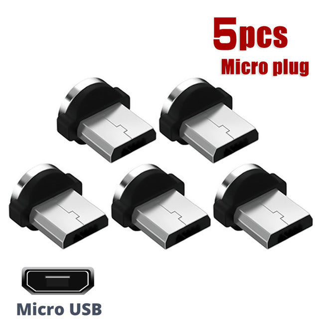 5pcs for Mobile Phone Replacement Parts Easy Operate Durable Converter 360 Degree Rotation Magnetic Tips Charging Cable Adapter