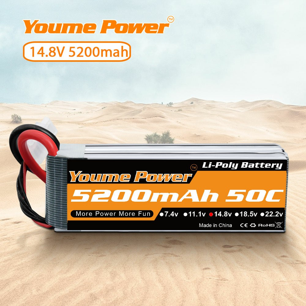 Youme 14.8V 4S Lipo Battery 5200mAh 50C with deans Plug