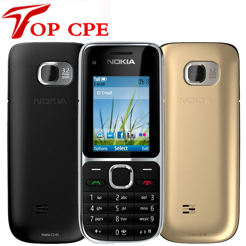 Original Nokia C2 C2-01  (90% New)3.2MP 2.0&quot; English/Russian/Hebrew keyboard Single Core 2G 3G used Unlocked Cell Phone