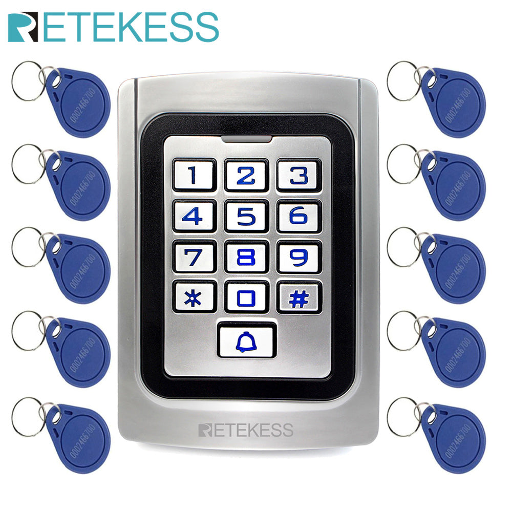 RETEKESS T-AC04 Keypad Door Access Control system IP68 Waterproof  Metal case Silicon Security Entry Door Reader RFID 125Khz EM