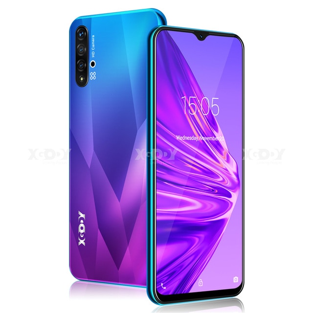 XGODY 6.5 Inch Waterdrop Smartphone Android 9.0 1GB 8GB MTK6580 Quad Core 5MP Camera 3000mAh GPS WiFi 3G Big Screen Mobile Phone