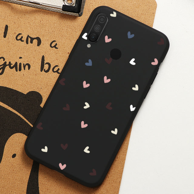 For Huawei P30 Lite New Edition 2020 Case Soft TPU Silicone Protective Coque For Huawei p30lite Flower Love Heart Back Cover Bag