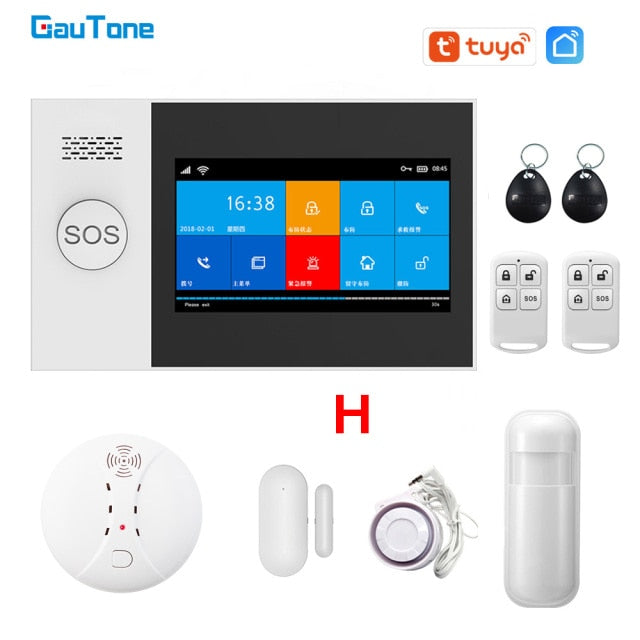 GauTone PG107 4.3inch Security Alarm Wifi GSM Alarm System for Home Support Tuya APP Call/SMS Remote Contorl