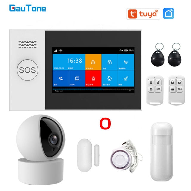 GauTone PG107 4.3inch Security Alarm Wifi GSM Alarm System for Home Support Tuya APP Call/SMS Remote Contorl