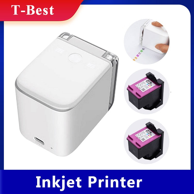 MBrush Handheld Printer Portable Mini Inkjet Printer Color Barcode Printer 1200dpi with Ink Cartridge APP for Customized Text
