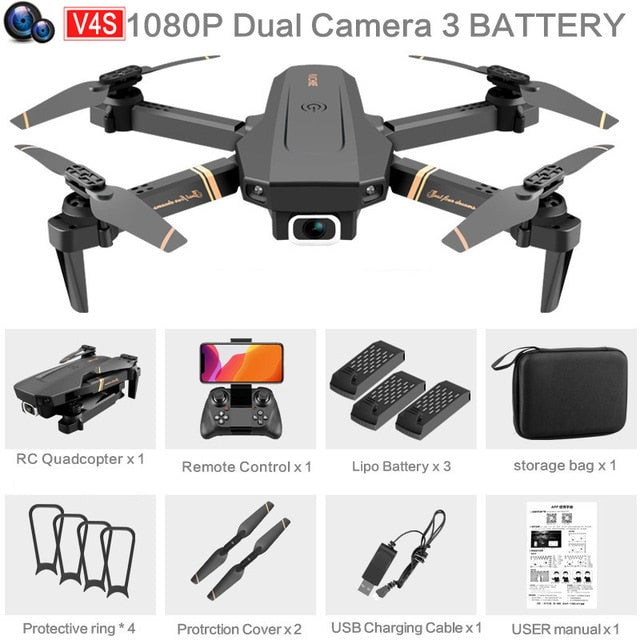 V4 Rc Drone 4k HD Wide Angle Camera 1080P WiFi fpv Drone Dual Camera Quadcopter Real-time transmission Helicopter Toys