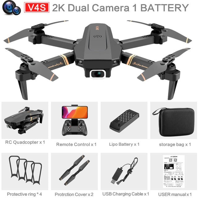 V4 Rc Drone 4k HD Wide Angle Camera 1080P WiFi fpv Drone Dual Camera Quadcopter Real-time transmission Helicopter Toys