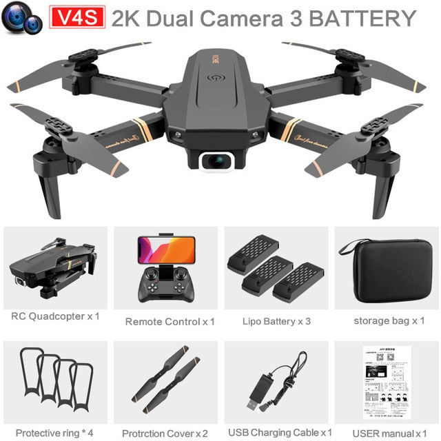 V4 Rc Drone 4k HD Wide Angle Camera 1080P WiFi fpv Drone Dual Camera Quadcopter Real-time transmission Helicopter Toys