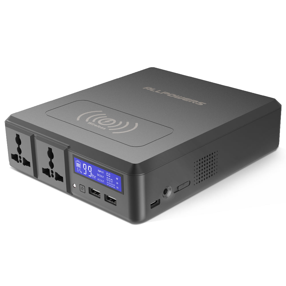 Portable Power Station AC DC USB Wireless Charging Multiple Battery LED Display.