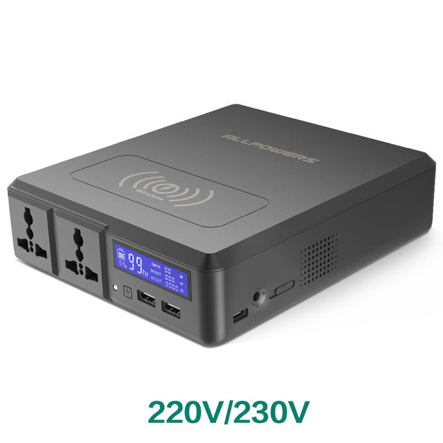 Portable Power Station AC DC USB Wireless Charging Multiple Battery LED Display.