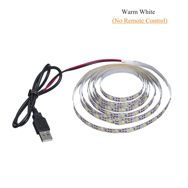 LED Strip Light USB 2835SMD DC5V Flexible LED Lamp Tape Ribbon RGB 1M 2M 3M 4M 5M TV Desktop Screen BackLight Diode light