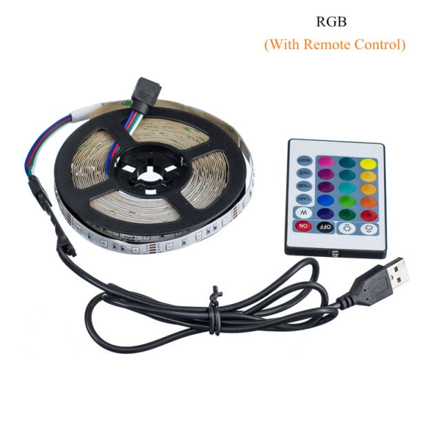 LED Strip Light USB 2835SMD DC5V Flexible LED Lamp Tape Ribbon RGB 1M 2M 3M 4M 5M TV Desktop Screen BackLight Diode light