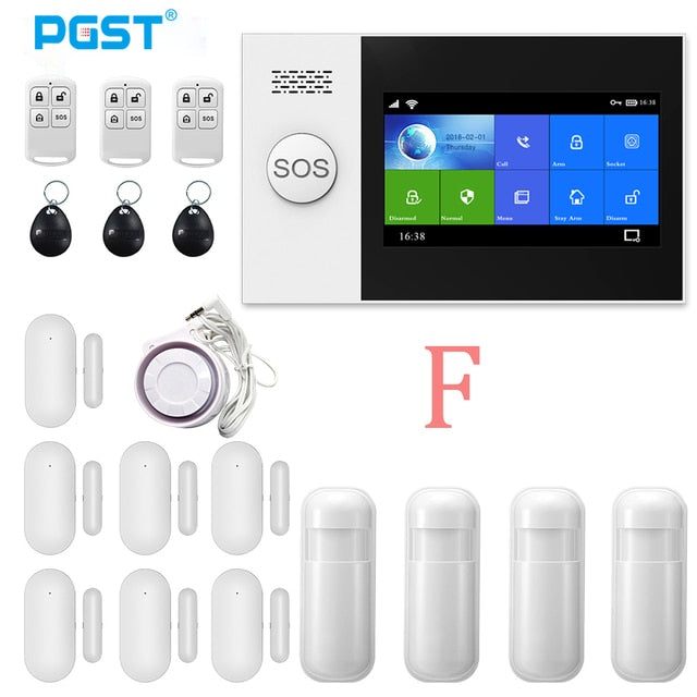 PGST PG-107 Tuya Wireless Home WIFI GSM Home Security With Motion Detector Sensor Burglar Alarm System APP Control Support Alexa