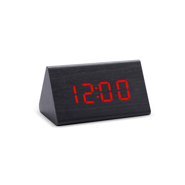 Digital Clock LED Wooden Alarm Clock Table Sound Control Electronic Clocks Desktop USB/AAA Powered Desperadoes Home Table Decor