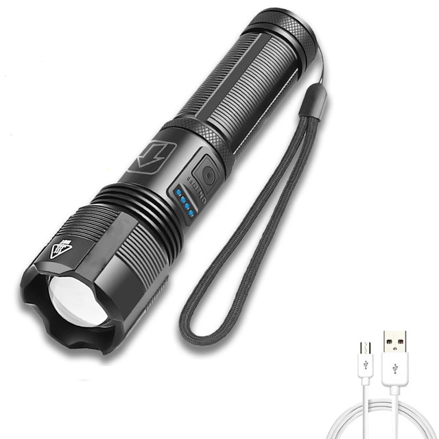 LED Flashlight with Battery Display 5 Lighting Modes for Adventure, Hiking, Camping, Hunting, etc