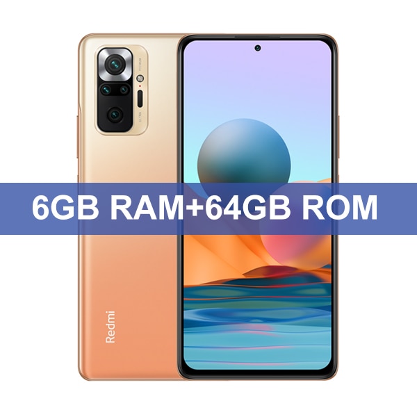 Global Version Xiaomi Redmi Note 10 Pro Mobile Phone 64GB/128GB Snapdragon 732G Octa Core 108MP Quad Camera 5020mAh Battery