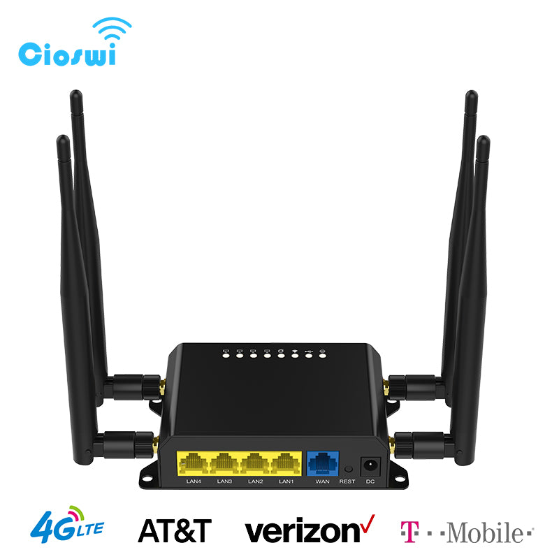 Cioswi WE826-T2 WiFi Router 4G 3G Modem With SIM Card Slot Access Point Openwrt 128MB 12V GSM 4G LTE USB 1Wan 4LAN Router
