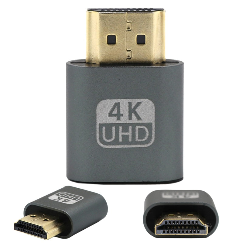 2021 HDMI-compatible Virtual Display 4K DDC EDID Dummy Plug EDID Display Cheat Virtual Plug Dummy Emulator Adapter Connectors