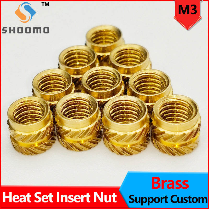 Knurled Brass Embedment Nuts M3 Thread Heat Set Insert IUB IUC for Printing 3D Printer Accessories Parts Support Custom 50PCS
