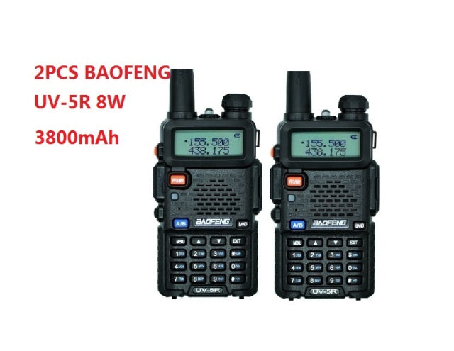 2pcs Walkie Talkie Baofeng uv-5r 5W/8W 1800/3800mAh battery Two Way radio CB radio communicador for ham raido Baofeng uv 5r